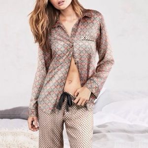 Victoria's Secret | Retro Geo Pattern Mens Tailored Sleep Shirt & Bottom PJ Set